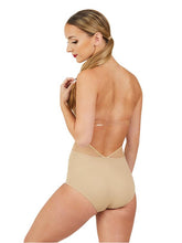 Load image into Gallery viewer, Nude Leotard Plunge Front Deep Back

