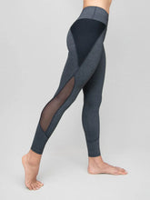 Load image into Gallery viewer, Fine Heather Leggings with Power Mesh Inserts
